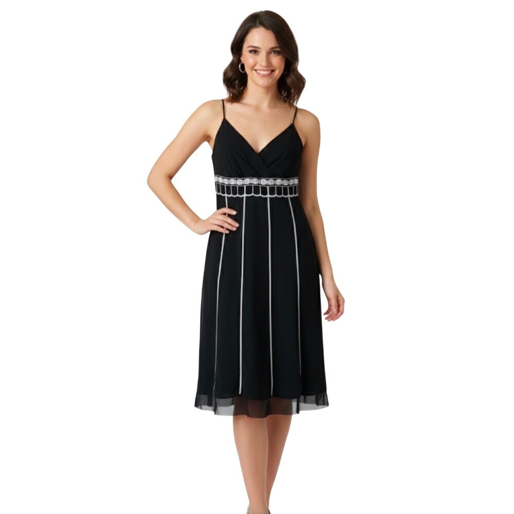 ANN TAYLOR LOFT Womens Dress 10 Black Sleeveless Lined Whimsigoth Witchy Y2K
